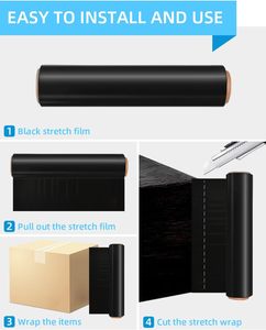 Hot Selling Sparkforest Black Stretch Film 50cm Width Heavy Duty LLDPE <strong>Pallet</strong> <strong>Wrap</strong> for Industrial Packaging - Product Image 4