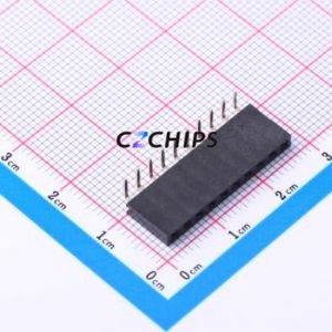 PM254-1-10-W-8.5 Pin Socket Bent Lead Through Hole,P=2.54mm Connector 1x10P 2.54mm Square Hole Right Angle Insert - Product Image 1