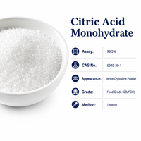 Acide citrique monohydraté en poudre LCHBIO 99,5 % de qualité alimentaire (CAS 5949-29-1) - Haute pureté, qualité industrielle pour applications alimentaires