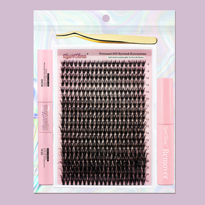 Cils en grappe DIY Morganite Rose Pêche Doux 55D D+ Curl 9-14mm pour Salons Professionnels, Expositions et Présentations B2B - Product Image 1