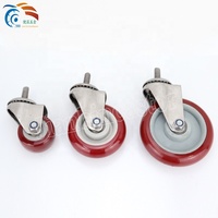 Roulettes pivotantes en acier inoxydable 304 et PVC pour école et atelier, diamètre 5 pouces, sans frein