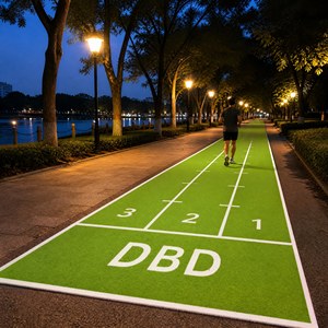 Piste d'entraînement en gazon synthétique vert pour l'entrée du parc VTT, <span class=keywords><strong>tapis</strong></span> extérieur antidérapant marqué pour le fitness - Product Image 6