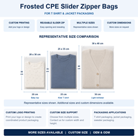 Sac à fermeture éclair coulissante en CPE givré pour l'emballage de t-shirts et de vestes, imprimé en héliogravure, logo personnalisé, refermable, pour le rangement de vêtements, couleur personnalisée