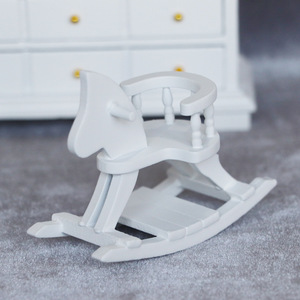 <span class=keywords><strong>Accessoires</strong></span> <span class=keywords><strong>miniatures</strong></span> <span class=keywords><strong>pour</strong></span> maison de poupée 1:12, cheval à bascule en blanc pur, petit cheval en bois <span class=keywords><strong>pour</strong></span> la décoration de la chambre d'enfant - Product Image 3