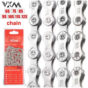 <span class=keywords><strong>Cadena</strong></span> de Bicicleta VXM con Recubrimiento Antioxidante, 6, 7, 8, 9, 10, 11 Velocidades, Plateada, Básica, 116 Eslabones, con Conector Rápido, Compatible con SHIMANO HG53 HG54 <span class=keywords><strong>HG601</strong></span> M6100 - Product Image 1