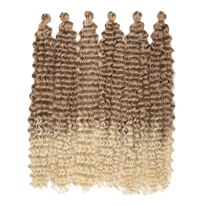 Paquete de extensión de cabello trenzado sintético de onda profunda de 22 pulgadas Peluca rizada de onda oceánica - Product Image 3