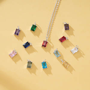 Colgante Rectangular geométrico <span class=keywords><strong>de</strong></span> Plata <span class=keywords><strong>de</strong></span> Ley 6,3 <span class=keywords><strong>de</strong></span> 13x925mm, colgante <span class=keywords><strong>de</strong></span> circón <span class=keywords><strong>DE</strong></span> PIEDRA <span class=keywords><strong>DE</strong></span> NACIMIENTO chapado en oro, colgante <span class=keywords><strong>de</strong></span> encanto Simple - Product Image 2