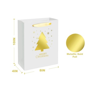 Factory Direct Wholesale Luxury Gold Foil Printed Paper Packaging <b>Bag</b> for Christmas - Product Image 2