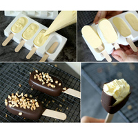 Moules à gâteau fait maison en Silicone, 4 cavités, pour faire de la glace à la maison, ovales