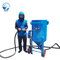 Certificado CE Portátil Mini Blaster Móvil Manual de Acero Shot Grit Sandblaster Sand Blasting Pot