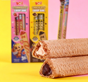 Bonbons Vente en gros Marque privée Personnalisée Exotique Snack Grain Alimentaire Triangle Crisp Biscuit Barre de biscuits fourrée à la confiture de chocolat/fraises - Product Image 1
