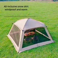 Tente dôme de camping extérieure anti-moustiques, une chambre, imperméable, avec revêtement argenté, protection solaire, pour plage et pique-nique