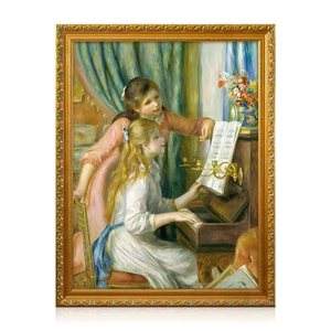 Reproduction de style impressionniste, portrait de deux jeunes filles, figure sur piano, Auguste <span class=keywords><strong>Renoir</strong></span>, <span class=keywords><strong>peinture</strong></span> à l'huile faite à la main - Product Image 1