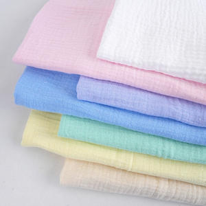 Haute qualité 100% coton froissé mousseline plaine gaze tissu pour pyjamas vêtements langes artisanat garçons jouets - Product Image 1