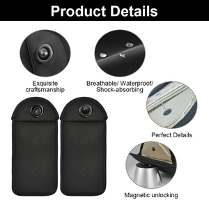 磁気ロック式携帯電話ポーチ ネオプレン素材 防水 隠し安全ピン 盗難防止 RFID信号遮断 セキュリティロッカー - Product Image 4