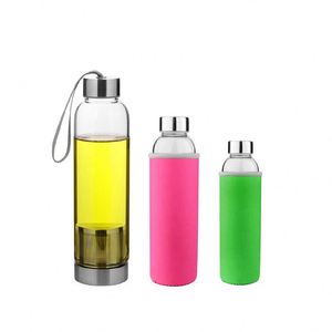 Hot Selling Tea <b>Infuser</b> 360ml Portable Glass Drinking Water Bottle With Filter - Product Image 1