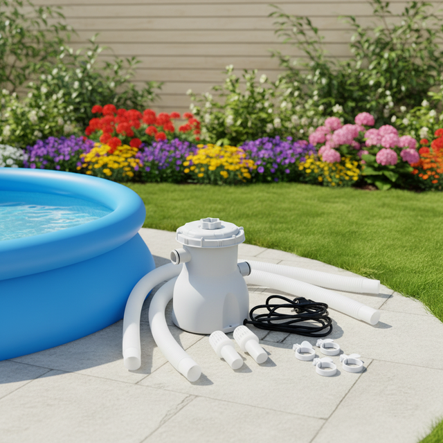 Poolstar Efficient Inflatable 1000/600/300 Gallon Pump Pool Filter for Above Ground Pools Clear PVC Plastic Outdoor Use