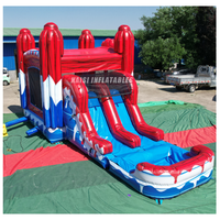 Toboggan aquatique gonflable en PVC durable et abordable pour enfants, combo château gonflable et toboggan aquatique pour fêtes