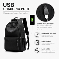 Tas Ransel Oxford Kapasitas Besar Pria, Tas Laptop Travel Anti Air dengan Pengisian Daya USB, Tas Sekolah Multi Kantong, OEM ODM