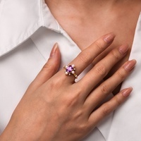 Ensemble de bijoux Milskye en argent fin 925 plaqué or 18 carats, perles d'eau douce de 3 mm, améthyste violette, collier et bague