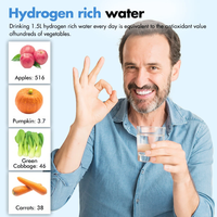 PUREFLOW Großer LED-Bildschirm 2000ML 2000PPB Elektrolytische Heizung Arbeitsplatten-Wasserstoffgenerator für die Küche