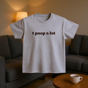 Camiseta divertida con meme de "I Poop A Lot", regalo ironónico e inapropiado para <span class=keywords><strong>novia</strong></span> o novio. - Product Image 3