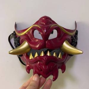 Maschera Unisex per Halloween, Guerriero Fantasma, Maschera da Ballo in Maschera con Denti e Teschio, Stile Giapponese Hannya, Demone Kabuki, Prajna, Samurai, <span class=keywords><strong>Oni</strong></span>, Diavolo - Product Image 2