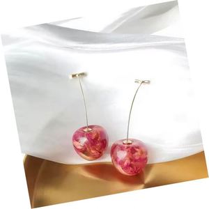 French Fashion Elegant Cherry Drop <b>Earring</b> for Women <b>Cute</b> Fruit <b>Earrings</b> Female Girl Daily Jewelry - Product Image 6