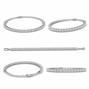 Classic Princess Cut Wrist <b>Bangle</b> Single 0.25ct Gem Hand Adornment Polished Metal Chain for Women Formal Occasion - Product Image 1