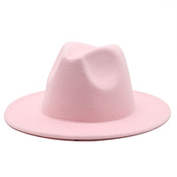 Chapeau Fedora blanc personnalisable HT-716, chapeau en feutre de laine unisexe, chapeau Fedora bleu ciel pour femme, chapeaux Fedora Panama pour homme