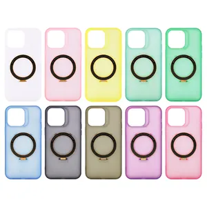 Bright Solid Leather + Black Magnet Coil Cell Phone Case for iPhone