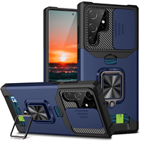 Coque de téléphone blindée pour Samsung Galaxy S21 S20FE S21Ultra S22 S22Plus S21FE anneau magnétique support de fenêtre de protection