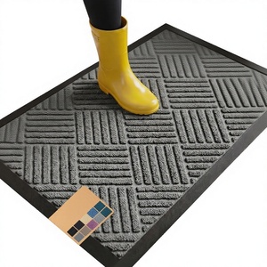 Tapis de porte tricoté 100 % imperméable toutes saisons WeatherMAX, conçu aux États-Unis, en caoutchouc naturel, résistant aux taches et à la décoloration, profil bas - Product Image 1