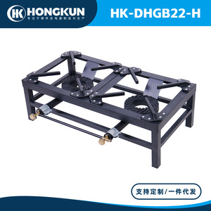 Estufa de gas portátil para exteriores Hongkun de doble quemador, 760x380x230 mm, diseño dividido de hierro fundido para camping y uso doméstico. - Product Image 3