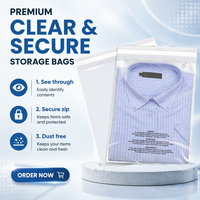 Sac en plastique transparent à fermeture éclair pour vêtements, vente en gros, pochette d'emballage transparente pour vêtements