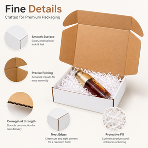 Cajas de correo corrugadas blancas impresas personalizadas, caja de embalaje para envíos de cosméticos, botellas de cuidado de la piel, perfume, suero y regalos. - Product Image 3