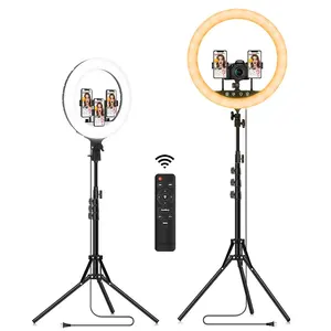 Grosir Lampu Cincin Selfie untuk Makeup 26Cm, Lampu 10 Inci dengan Dudukan Telepon Lampu Cincin LED dengan Dudukan Tripod