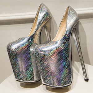 Chaussures de scène personnalisées pour femmes, plateforme extrême de 14 cm, taille 47, escarpins de danseuse de pole dance à bout ouvert, talon de 22 cm, chaussures de modèle - Product Image 5