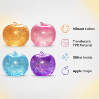 Jouet Squishy en TPR/PU Rose Doré Style Fruit pour Soulagement du Stress et Décompression à Rebond Lent Anti-Stress
