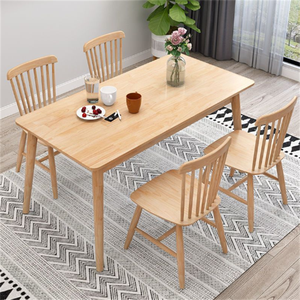 <span class=keywords><strong>Set</strong></span> Tavolo e Sedie da Pranzo in Legno Massello Stile Fattoria dal Design Moderno per Appartamenti e Hotel - Product Image 6