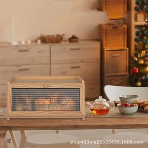 Boîte de rangement pour pain en bois Autonomy avec couvercle transparent pour la conservation des aliments dans la cuisine, taille personnalisable - Product Image 3