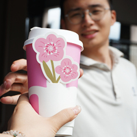 Gobelet Jetable pour Composition Florale, Tasse à Café Double Paroi en Papier de Haute Qualité avec Logo Personnalisé, pour Thé au Lait et Café à Emporter