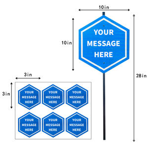 لوحة إشارة تحذير عاكسة أمنية ADT 28 بوصة على الوجهين 6 ملصقات ساحة ألومنيوم معدنية مع حصة - Product Image 6