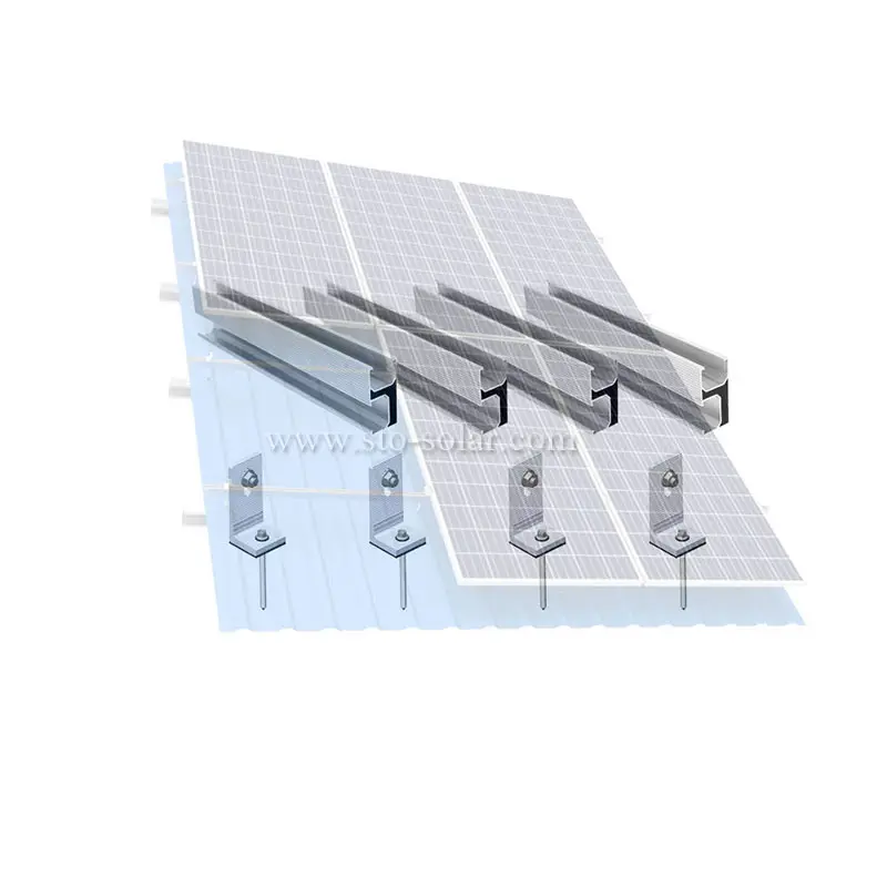 Solusi ekonomis terkena pengencang logam atap solar braket timah atap solar mount sistem dudukan opsi struktur untuk panel atap PBR
