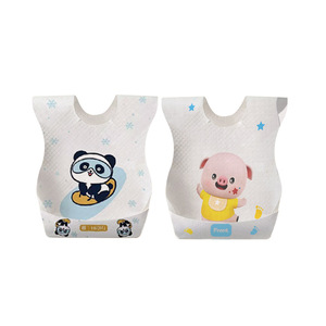 Disposable Baby Bibs Arc Type 0-12 Months Animal Pattern Waterproof Feeding Bibs For Child - Product Image 1