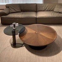 Table basse minimaliste de luxe léger pour petit appartement, salon moderne, plateau en verre, cadre en métal, design