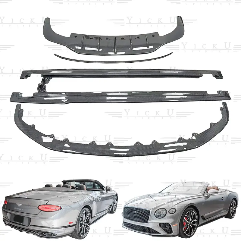 Kit de carrosserie en fibre de carbone W12 de haute qualité jupe latérale de lèvre avant becquet de lèvre arrière 18-22 adapté à Bentley Continental GT