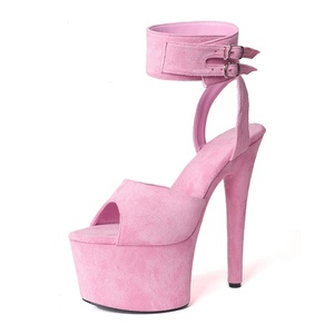 Nouvelles Sandales à Talons Hauts pour Femmes 17CM, Style Babouches, Bout Ouvert, en Faux Daim, Plateformes, pour Pole Dance - Product Image 5