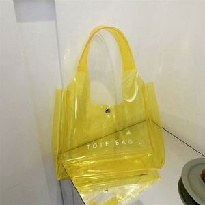 Large Capacity Pvc clear <b>Plastic</b> Tote Bag Colorful Makeup Bag Wholesale Jelly Bag for Travel - Product Image 3