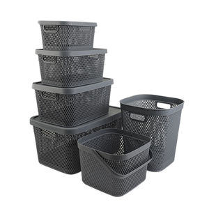 <span class=keywords><strong>Cesta</strong></span> <span class=keywords><strong>de</strong></span> Almacenamiento Apilable <span class=keywords><strong>de</strong></span> Plástico con Tapa y Diseño <span class=keywords><strong>de</strong></span> Malla, Organizador a Prueba <span class=keywords><strong>de</strong></span> Polvo para Artículos del Hogar - Product Image 6